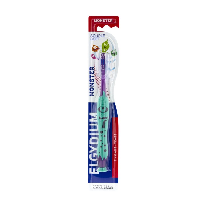 Elgydium Brosse à dents souple 2-6 ans Monster