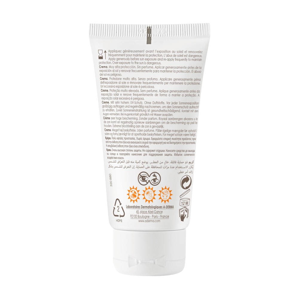 A-DERMA Protect Crème solaire SPF 50+ 40 ml