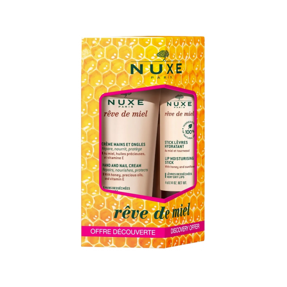 Nuxe rêve de miel crème mains 30 ml + stick 4 g