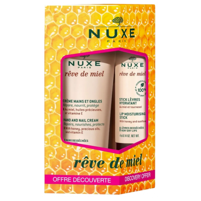 Nuxe rêve de miel crème mains 30 ml + stick 4 g