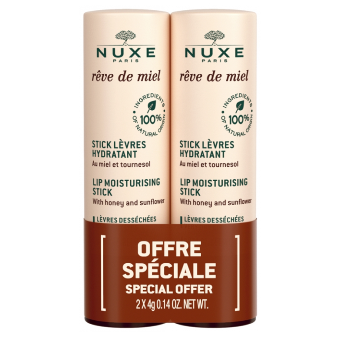 Nuxe rêve de miel stick lèvres duo