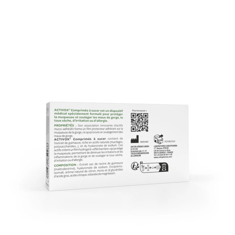 Arkopharma Activox Pastilles Toux Sèche Citron