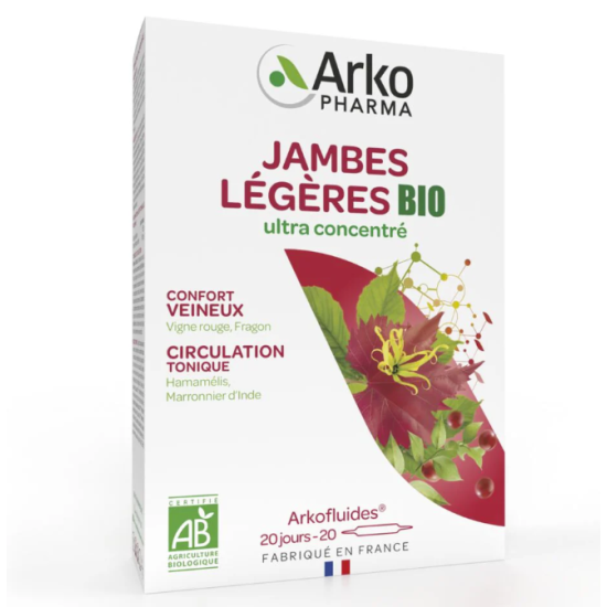 Arkopharma Arkofluides Jambes Légères 20 ampoules