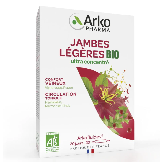 Arkopharma Arkofluides Jambes Légères 20 ampoules