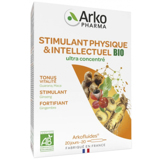 Arkopharma Arkofluides Stimulant Physique Bio 20 ampoules