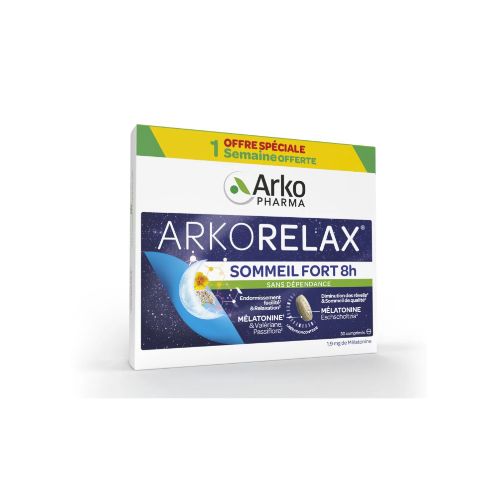 Arkopharma Arkorelax Sommeil Fort 8H 30 comprimés