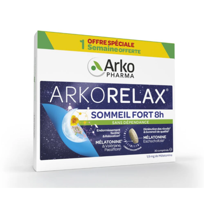 Arkopharma Arkorelax Sommeil Fort 8H 30 comprimés