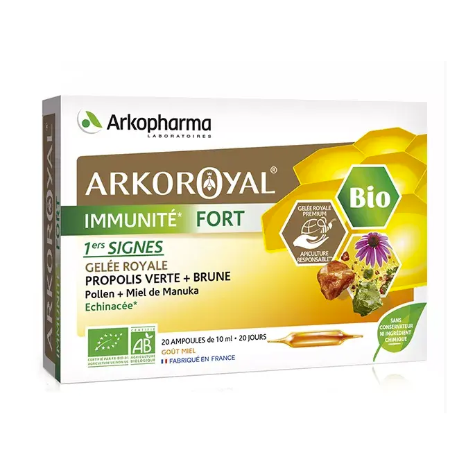 Arkopharma Arkoroyal Immunité Fort 20 ampoules