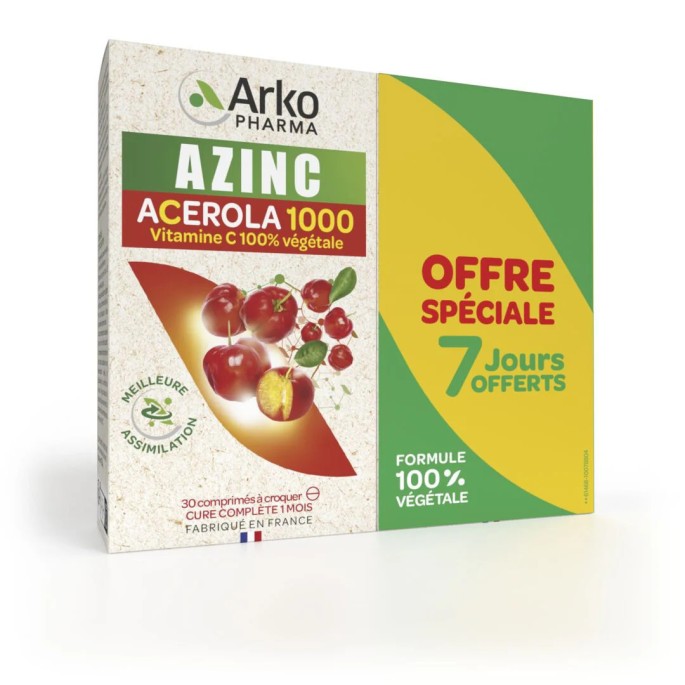 Arkopharma Azinc Végétal Acérola - 30 cps x2 Duo