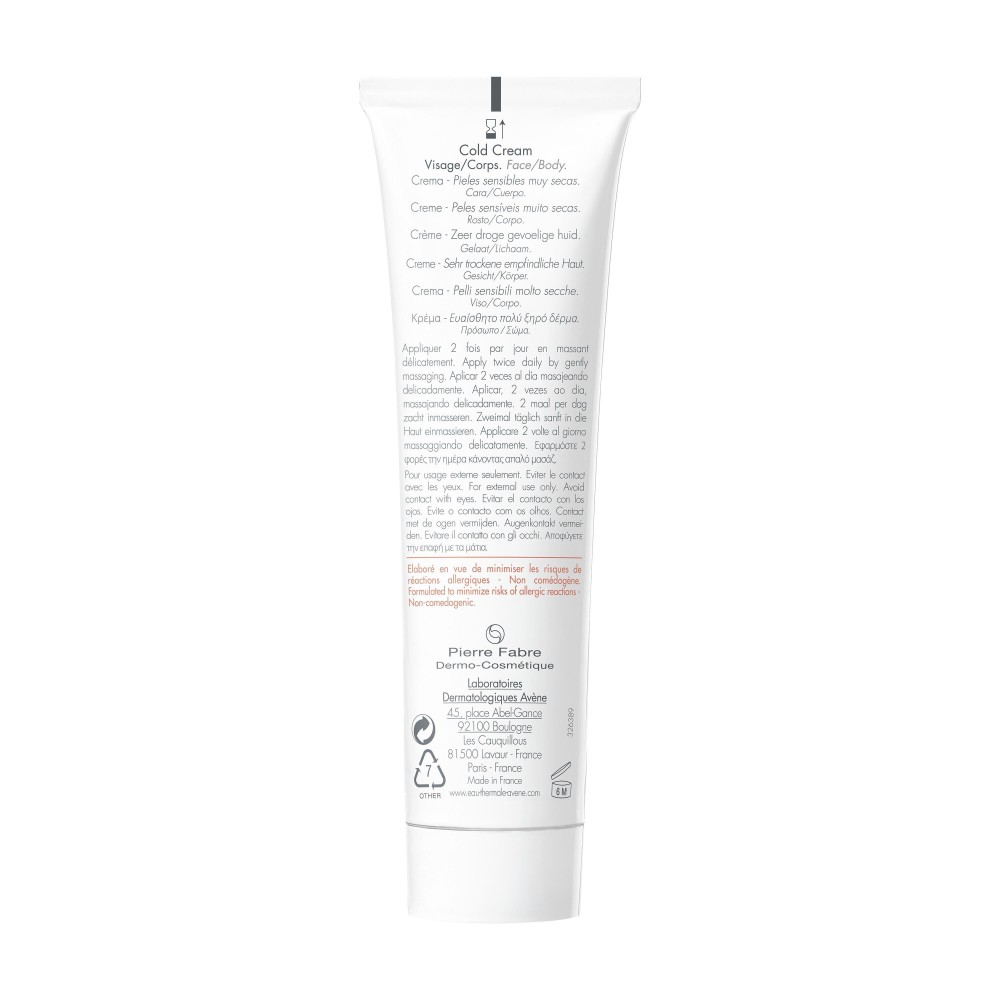 Avène Cold Cream Crème Visage 100 ml