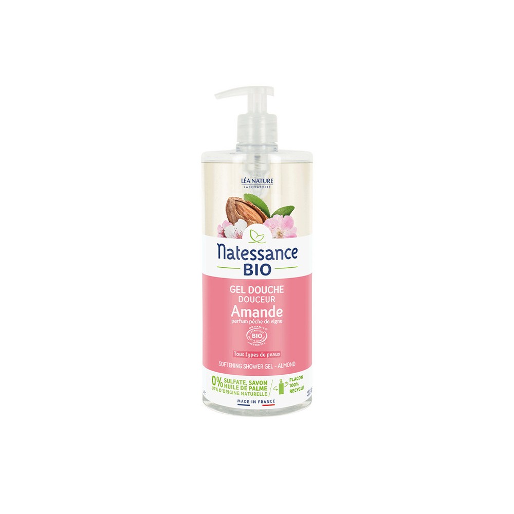 Natessance Gel Douche Amande Pêche de Vigne 1L