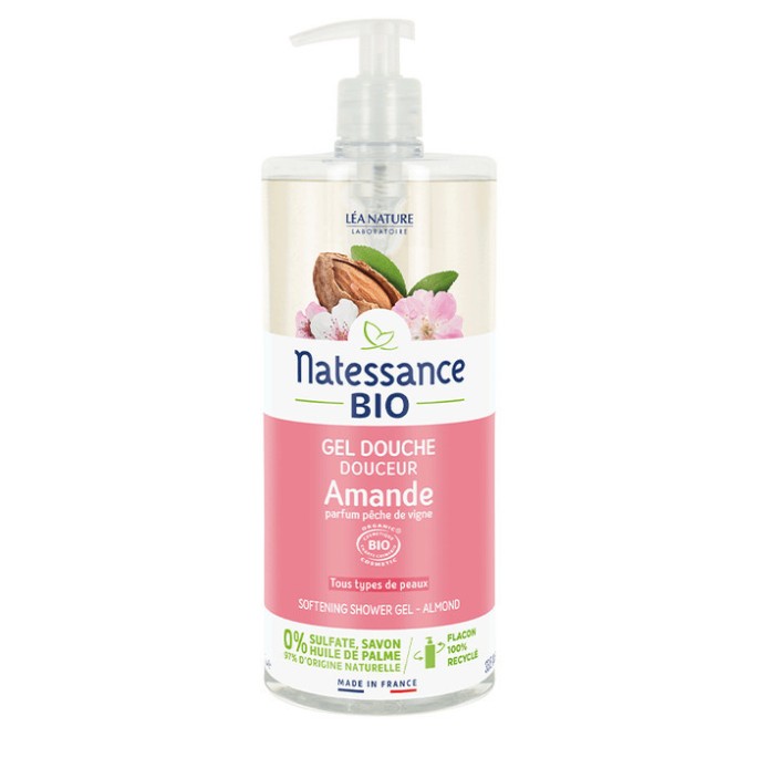 Natessance Gel Douche Amande Pêche de Vigne 1L