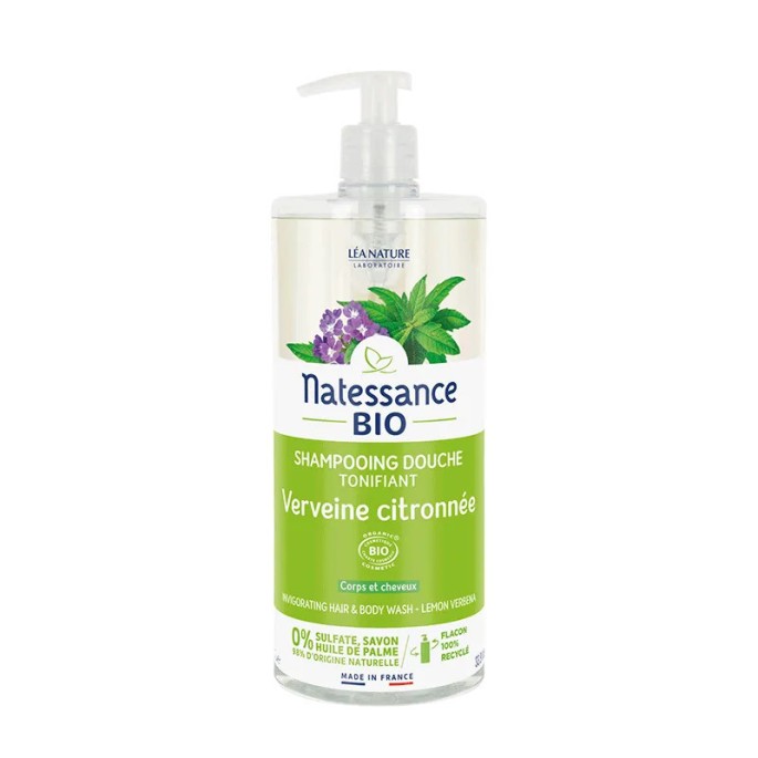 Natessance gel douche shampoing verveine citron 1 L