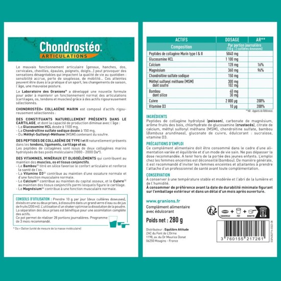 EA Pharma Chondrosteo Collagène 280 g