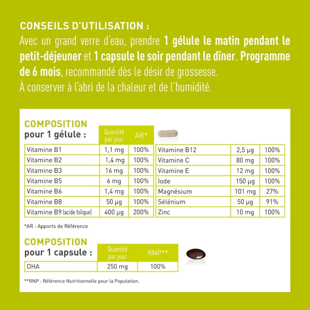 EA Pharma Conceptio Femme 30 gélules + 30 capsules