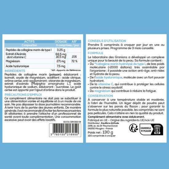 EA Pharma Collagène Beauté Cerise 180 comprimés