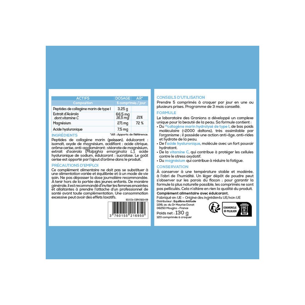 EA Pharma Collagène Beauté Cerise 180 comprimés