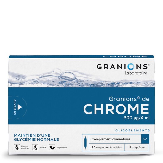 EA Pharma Granions de chrome 200 µg 30 ampoules