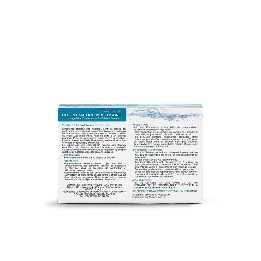 EA Pharma Décontractant Musculaire 30 ampoules