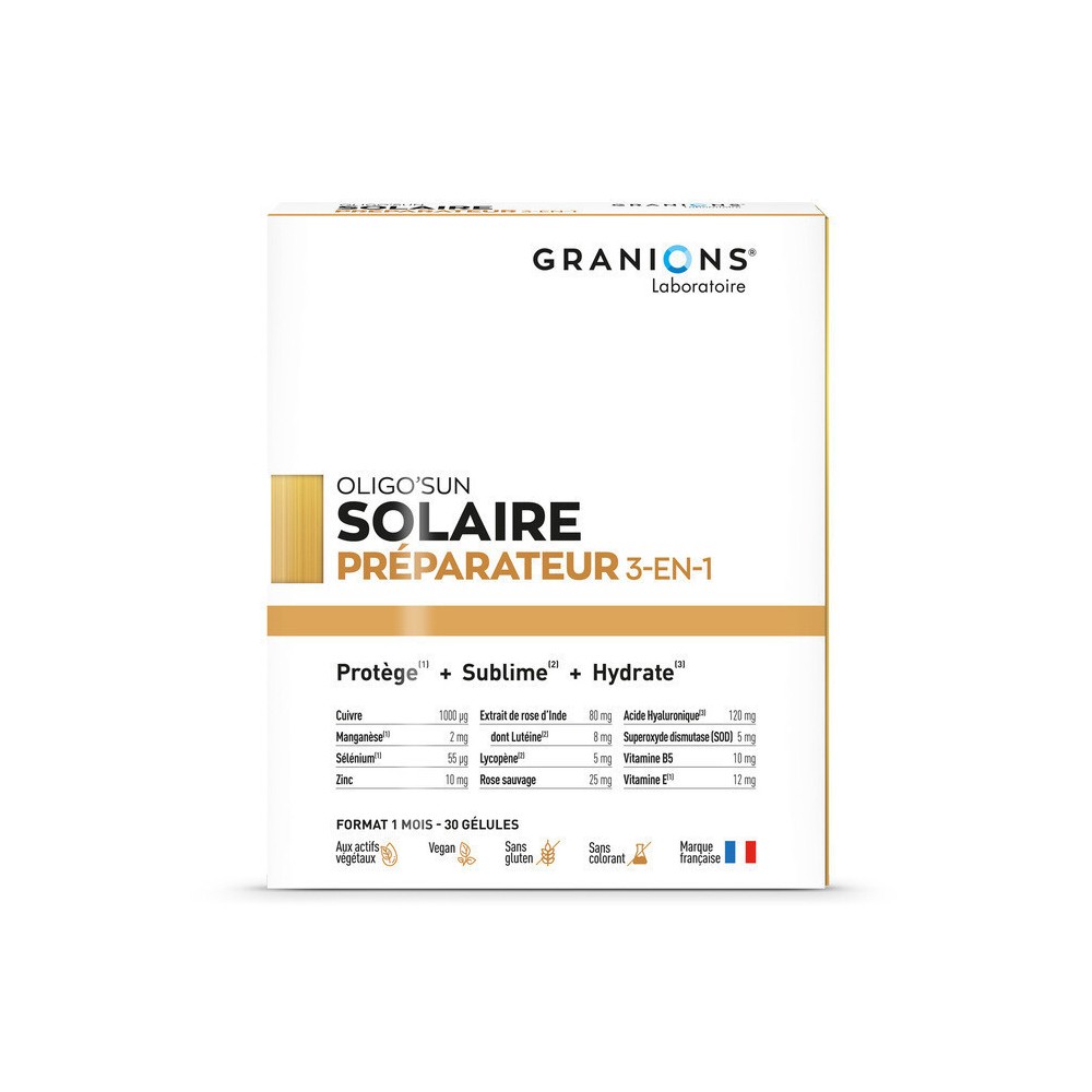 Granions Oligo'Sun Préparateur Solaire 60 gélules