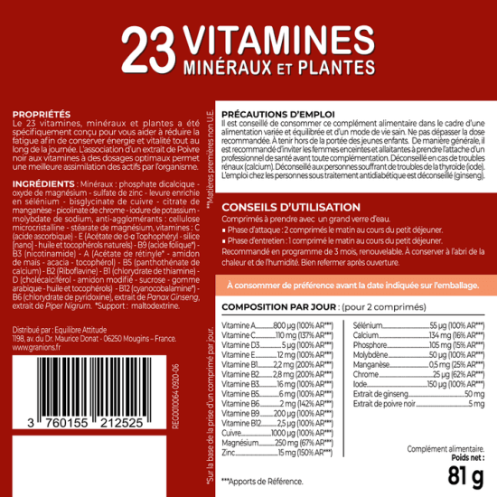 Granions complément alimentaire 90 comprimés