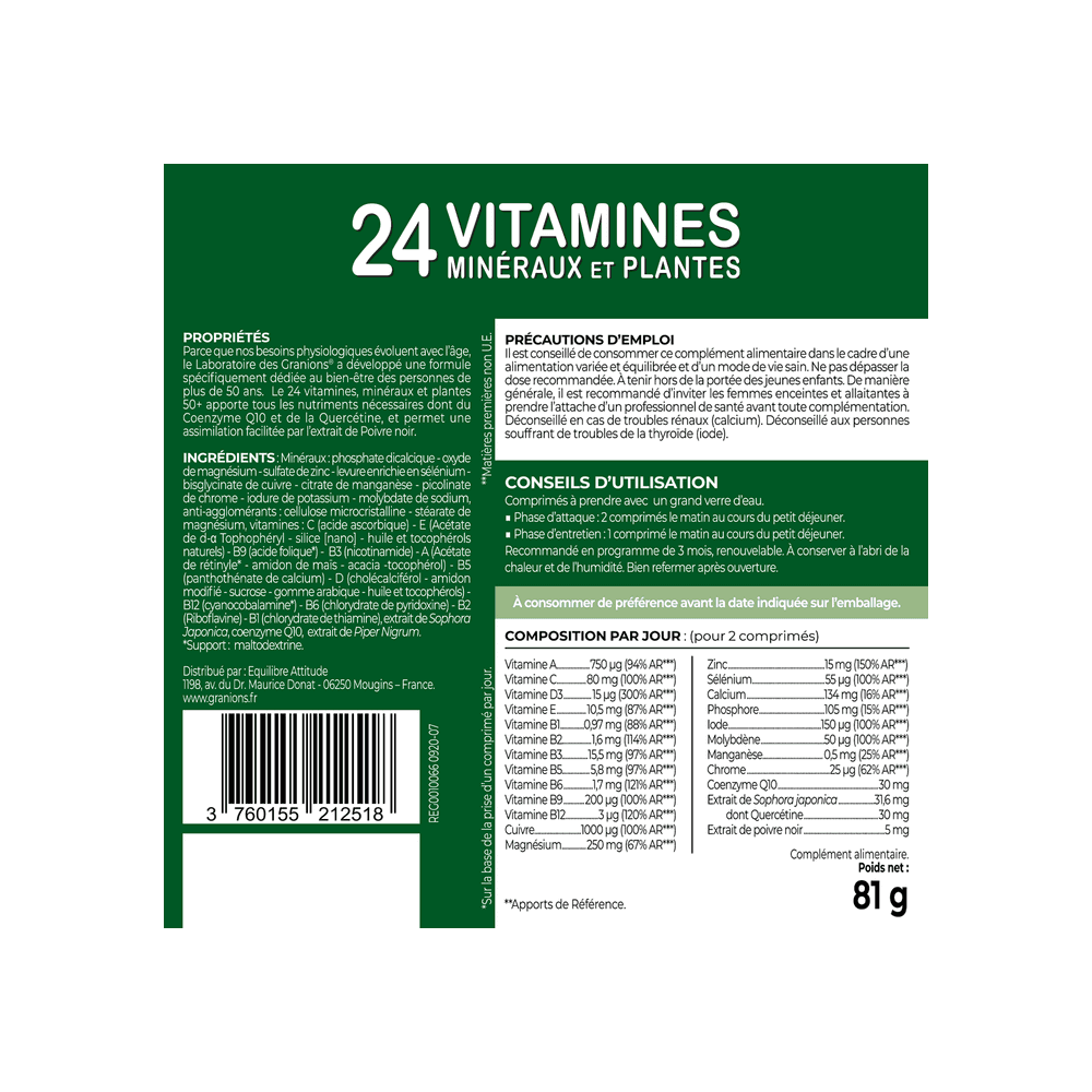 Granions 24 Vitamines Comprimés 90 unités