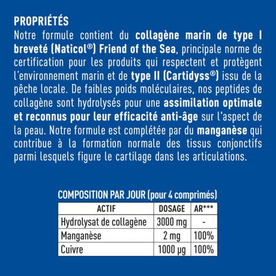 Granions complément collagène I&II 80 comprimés