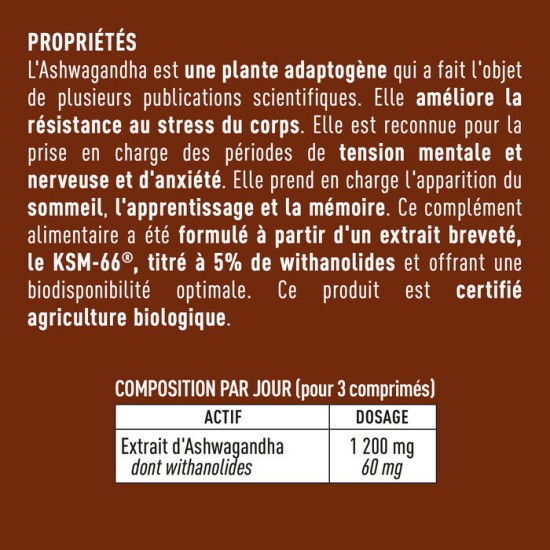 Granions Pill Fer Ashwagandha 60 comprimés