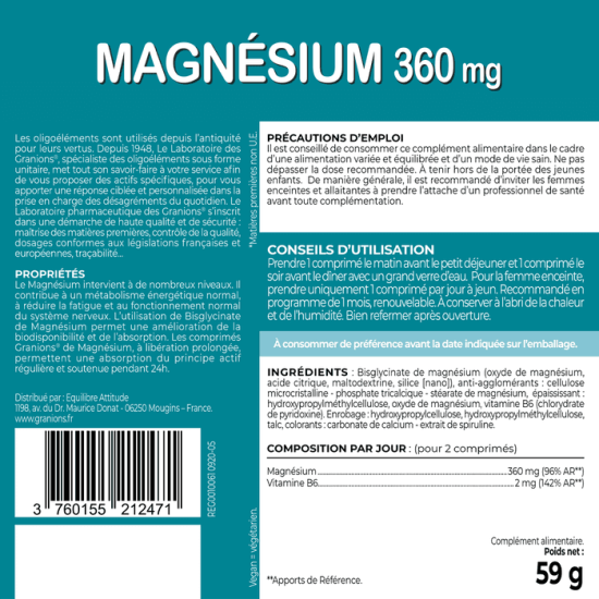 Granions Pilule Magnésium 60 Comprimés