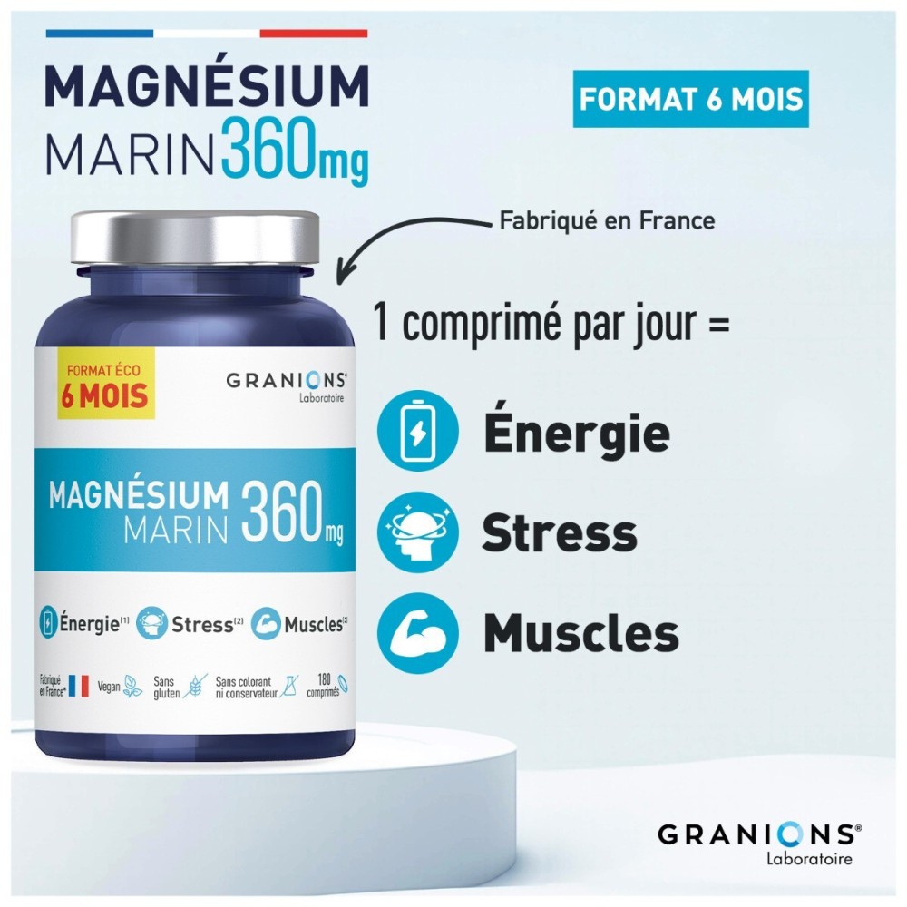 Granions supplément magnésium marin 180 comprimés