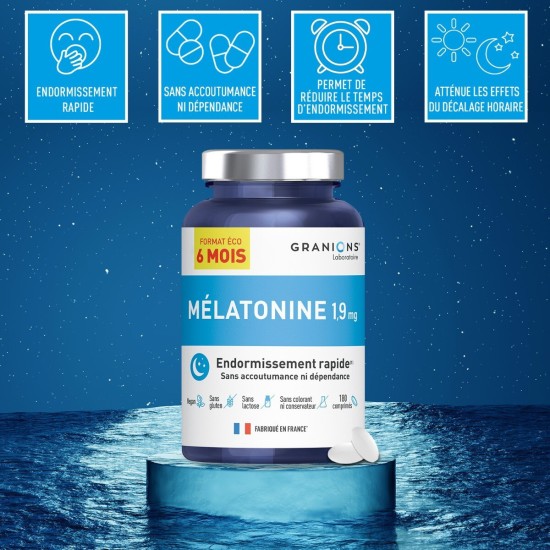 Granions Mélatonine 1,9 mg 180 comprimés
