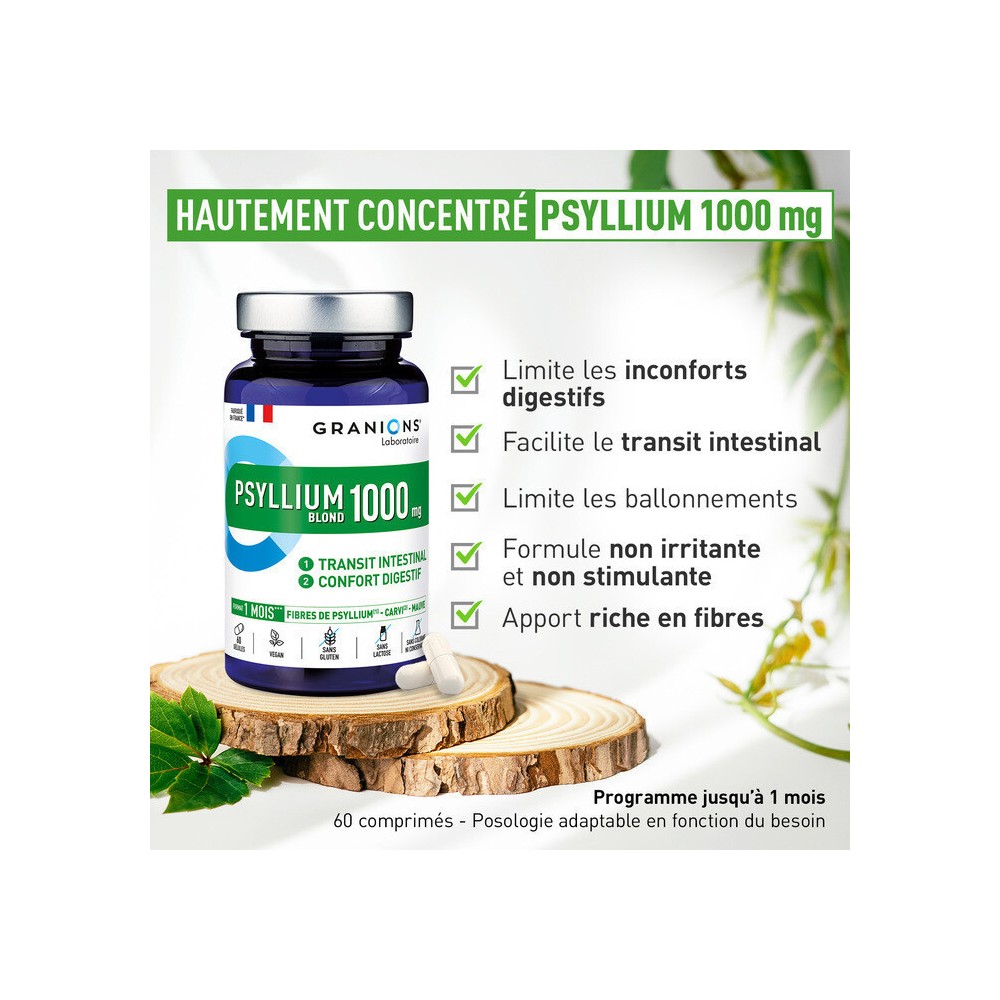 Granions psyllium 1 g 60 gélules