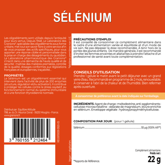 Granions Sélénium 60 gélules