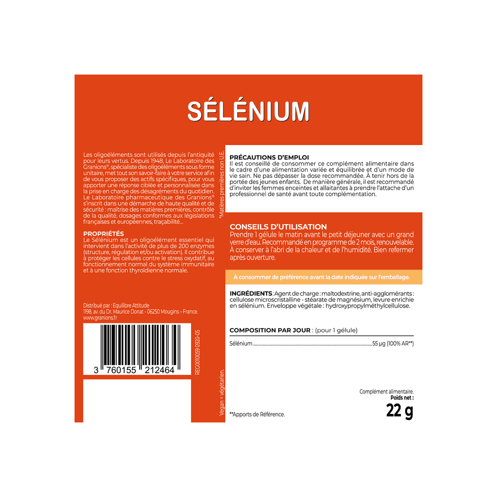 Granions Sélénium 60 gélules