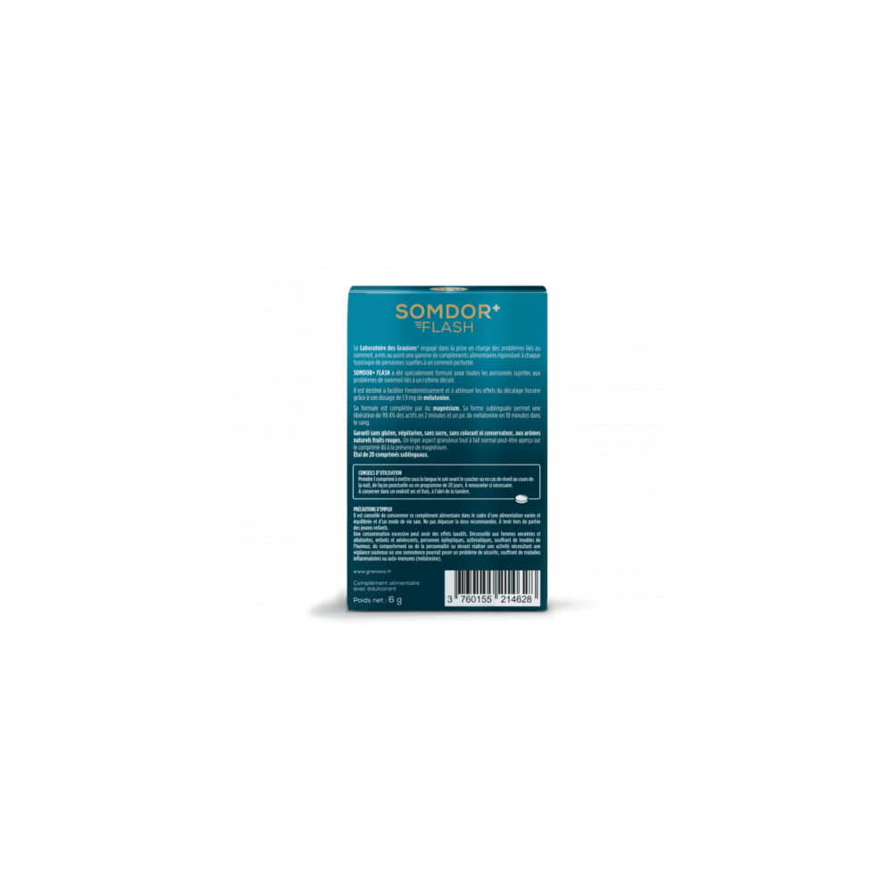 Granions Somdor+ Mélatonine Flash 20 comprimés