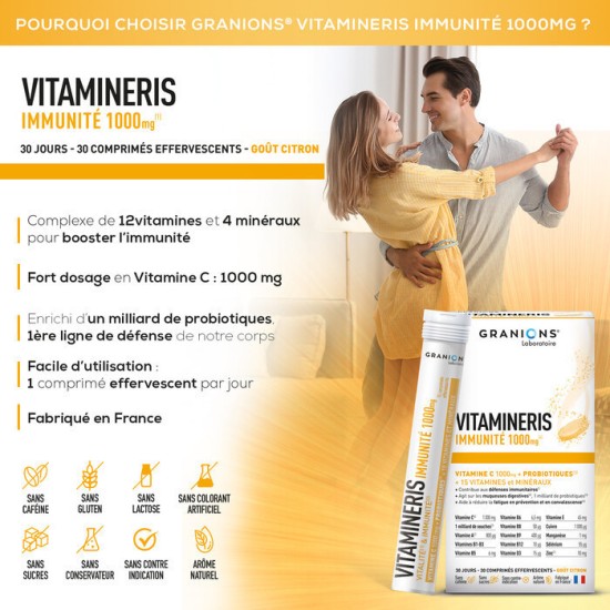 Granions Vitamineris Immunité 30 comprimés effervescents
