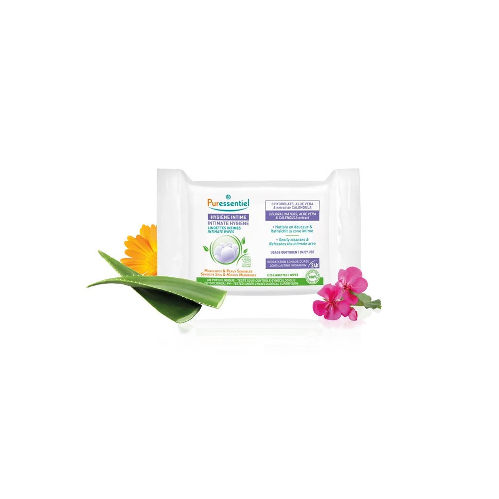 Puressentiel Hygiène Intime Lingettes 25 lingettes