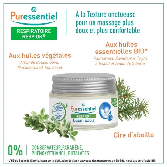 Puressentiel Resp'OK Baume Pectoral Bébé
