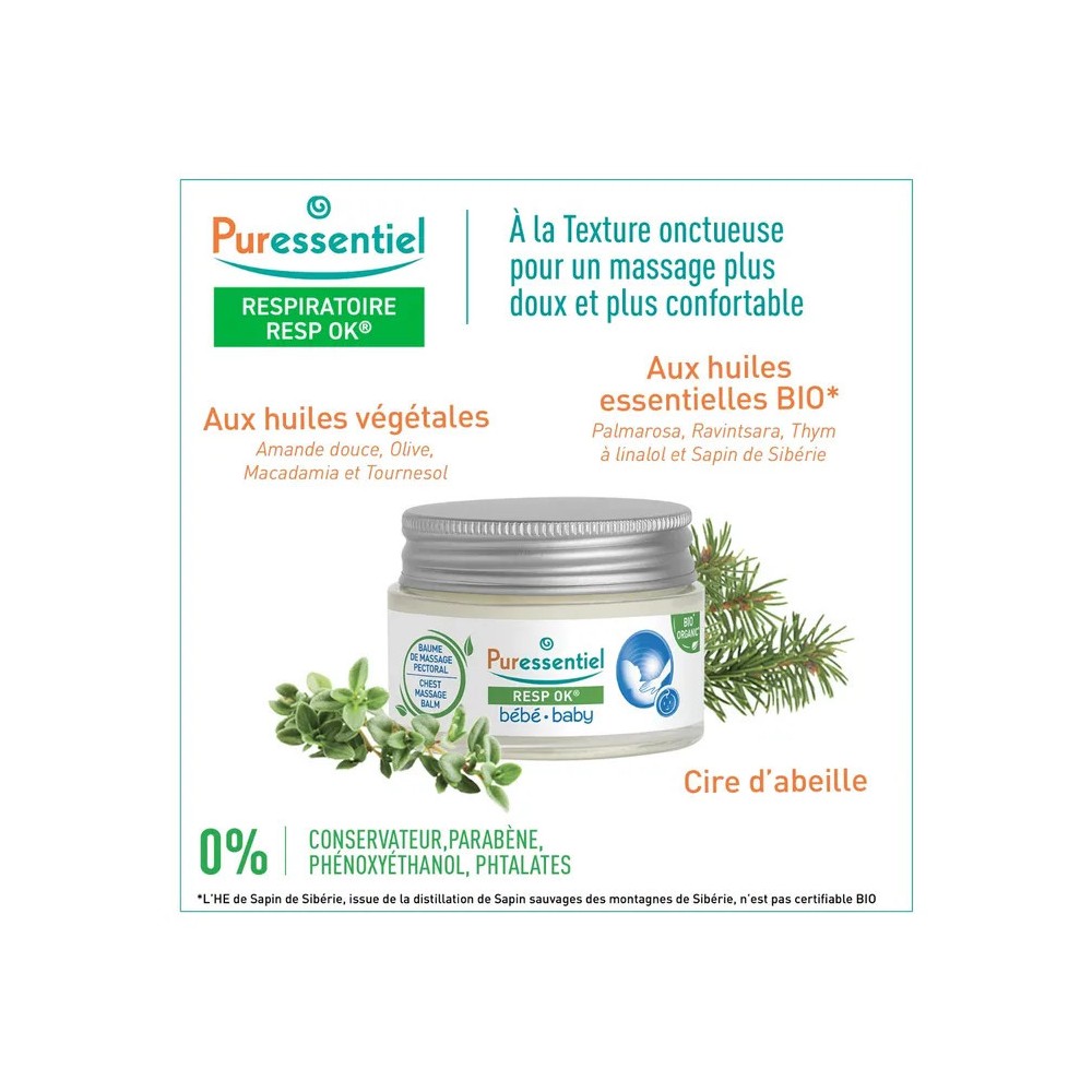 Puressentiel Resp'OK Baume Pectoral Bébé