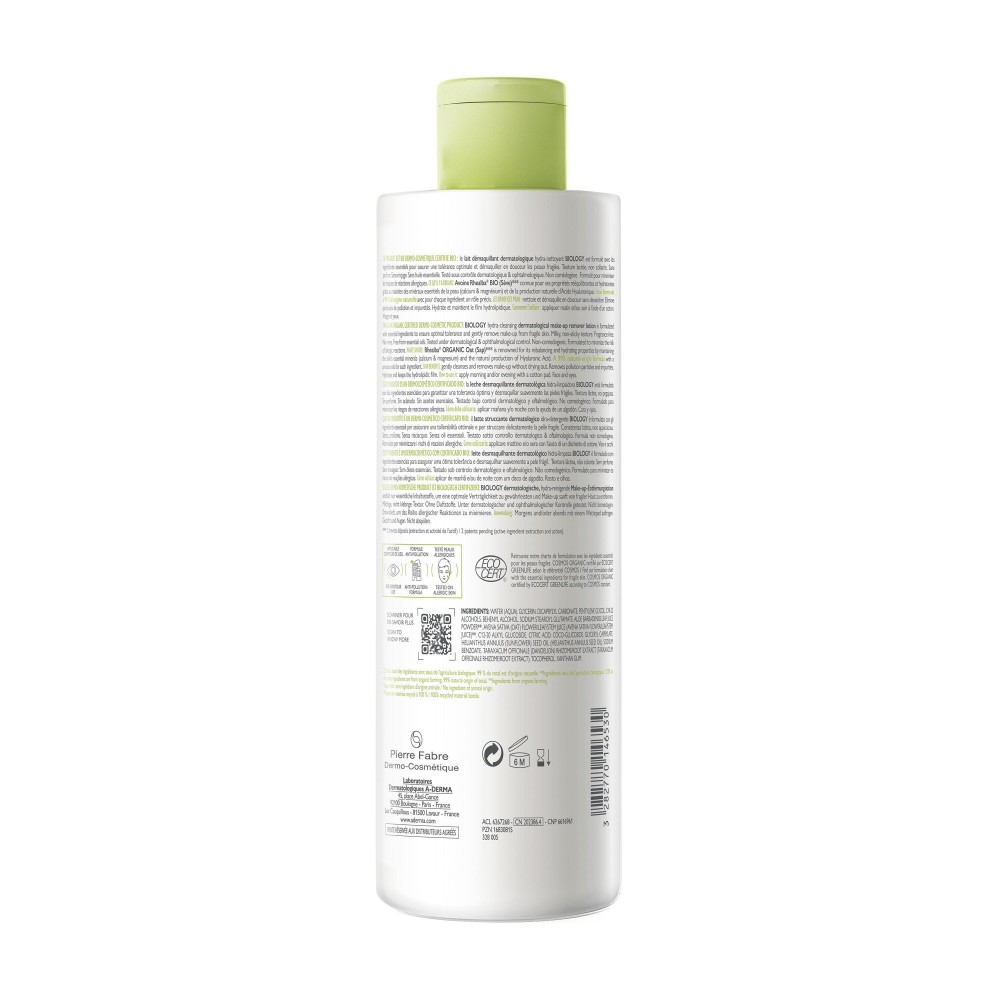 A-Derma Biology Lait Démaquillant 400 ml