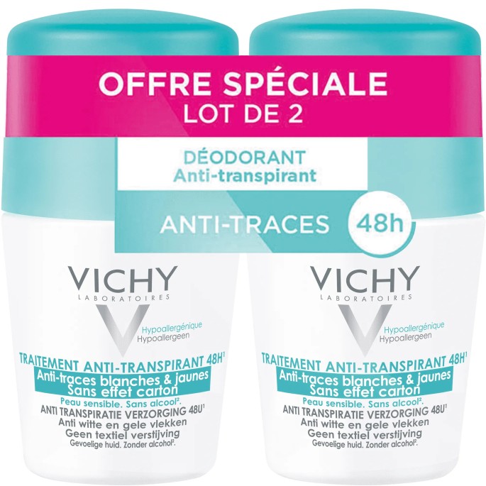 Vichy Déodorant Anti-Transpirant Roll-On 2 x 50 ml