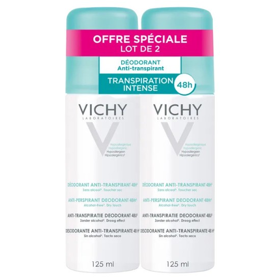 Vichy déodorant anti-transpirant aérosol 2 x 125 ml