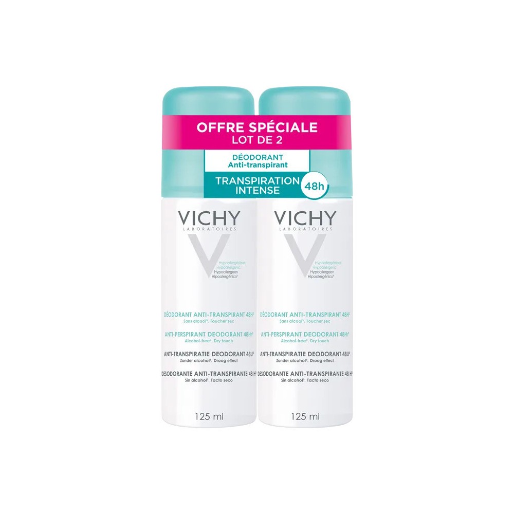 Vichy déodorant anti-transpirant aérosol 2 x 125 ml