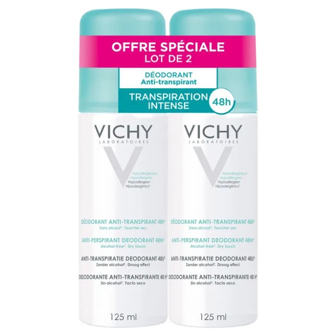 Vichy déodorant anti-transpirant aérosol 2 x 125 ml