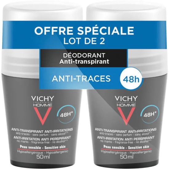 Vichy déodorant anti-irritations homme 48H duo