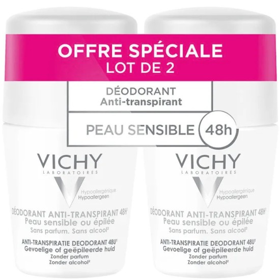 Vichy Déodorant Peau Sensible Bille Blanche Duo