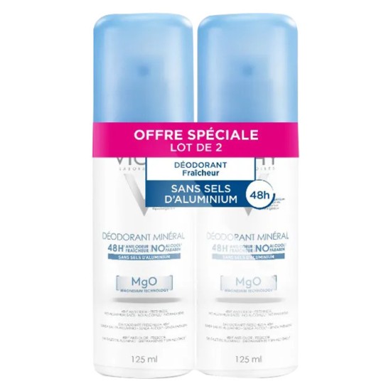 Vichy Déodorant Minéral Duo Aerosol 2 x 125 ml