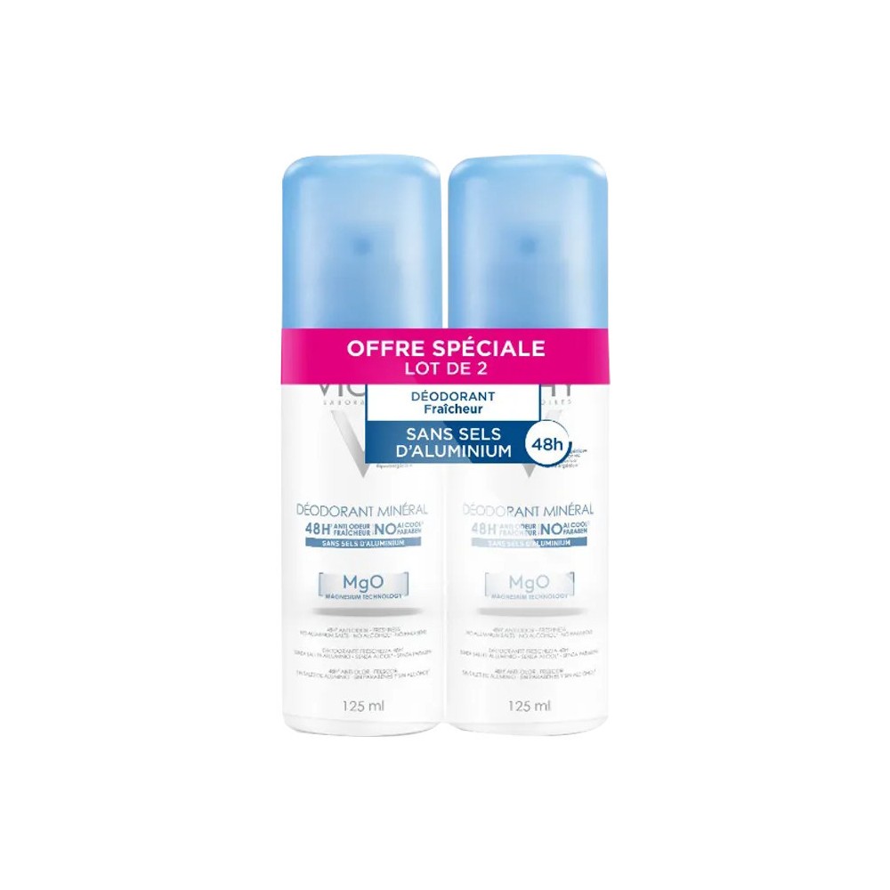 Vichy Déodorant Minéral Duo Aerosol 2 x 125 ml