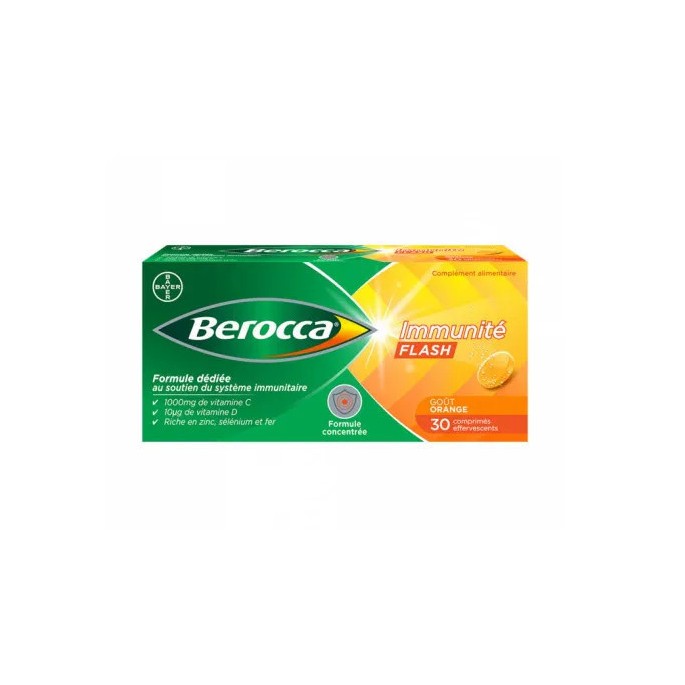 Bayer Berocca Immunité Flash 30 comprimés effervescents