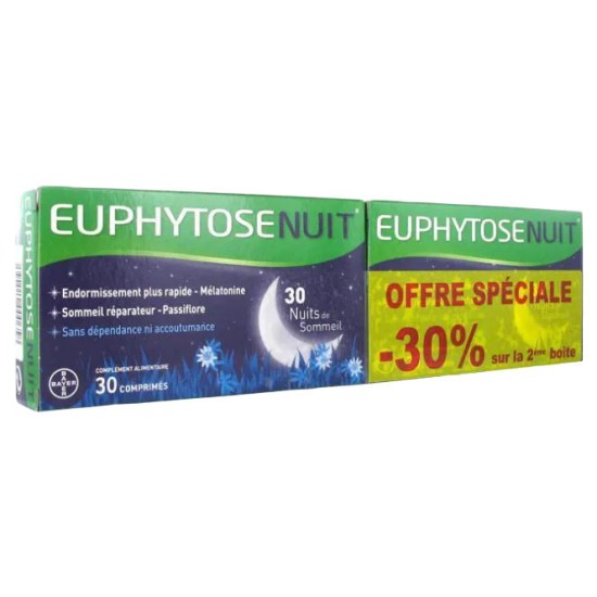Bayer Euphytose Nuit 30 comprimés x2 duo